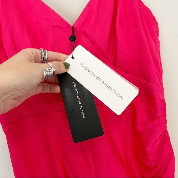 French Connection Ennis Satin slip midi dress pink - Picture 5 of 14